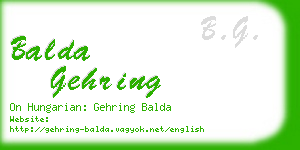 balda gehring business card